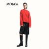MO&Co. Merino Wool Contrast Ribbed Sweater