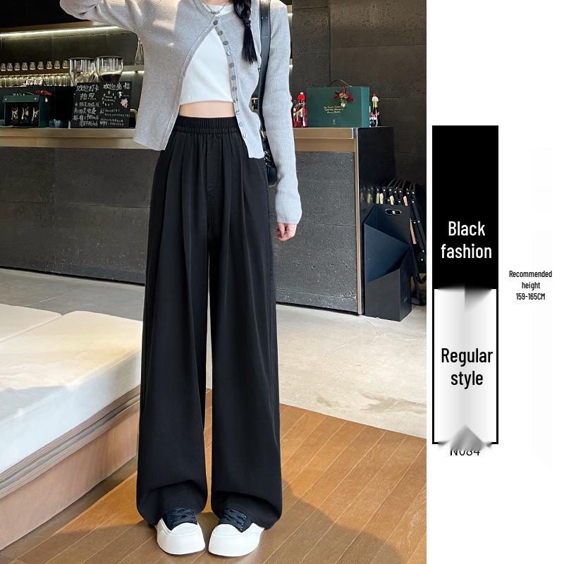 White Yamamoto Women's 2025 Retro High-Waisted Straight Wide-Leg Jeans for Spring/Summer