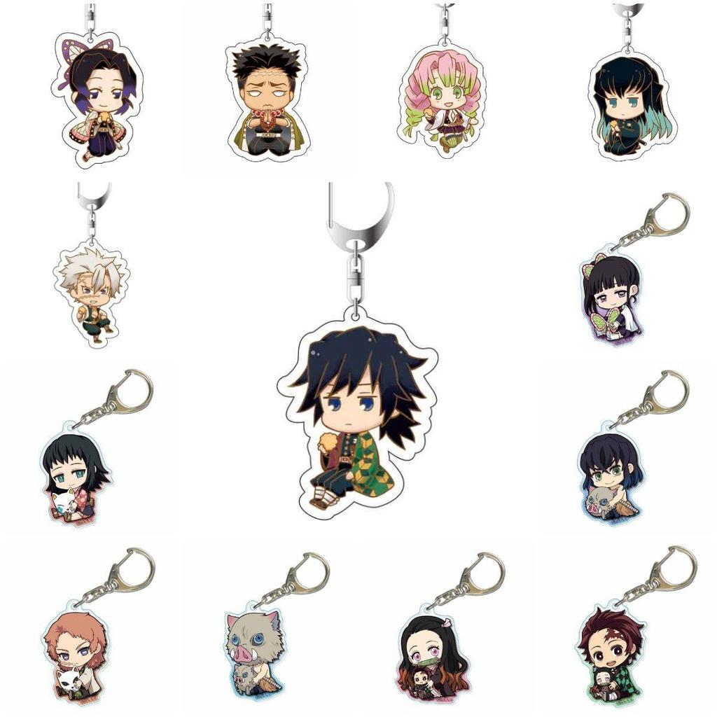 Slayer Anime Demon Cartoon Character Acrylic Keychain Bag Accessories Pendant