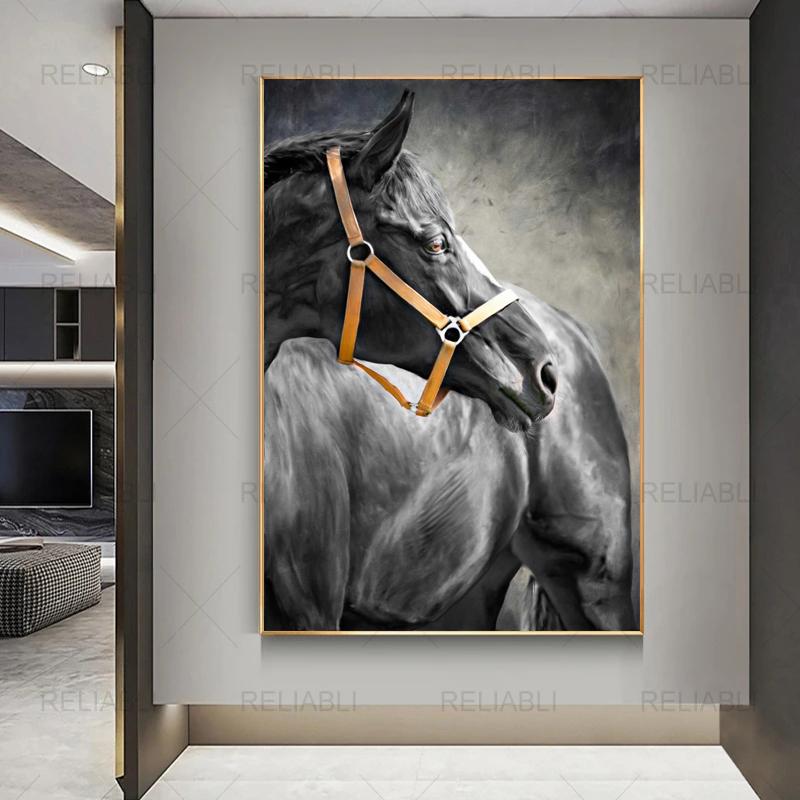 Плакаты с бегущей лошадью и принты, холст, живопись, настенные художественные картины с животными для гостиной, современный домашний декор, куадрос, без рамки