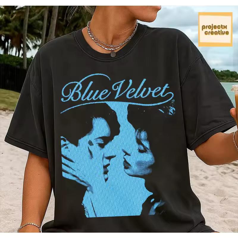 2026 Summer Bright Cursive Font Dual Close-up Portrait Graphic T shirt Retro Romantic Style Oversized Short Sleeve Unisex Tops