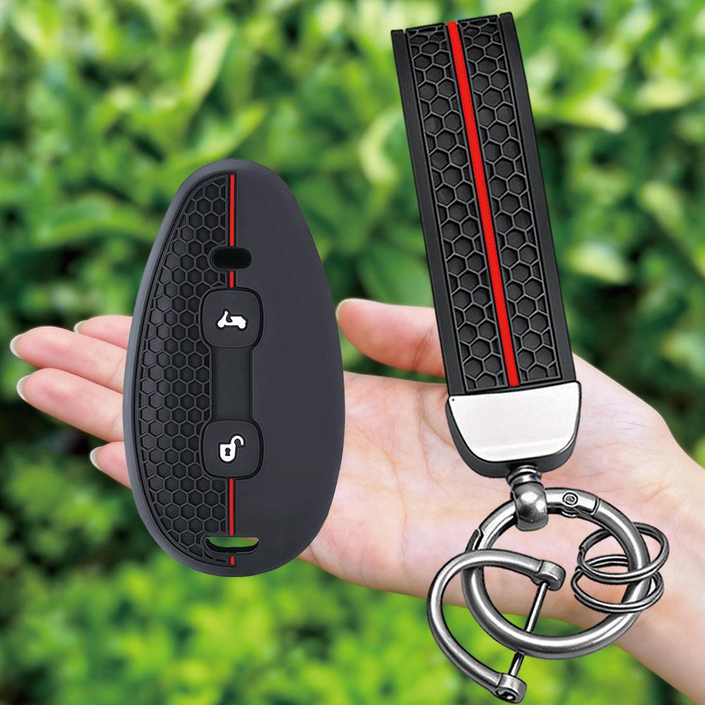 Silicone Motorcycle Key Cover Case Shell Protection Guard For Piaggio Vespa GTS300 GT S300 GTS 300 2024 With Keychain