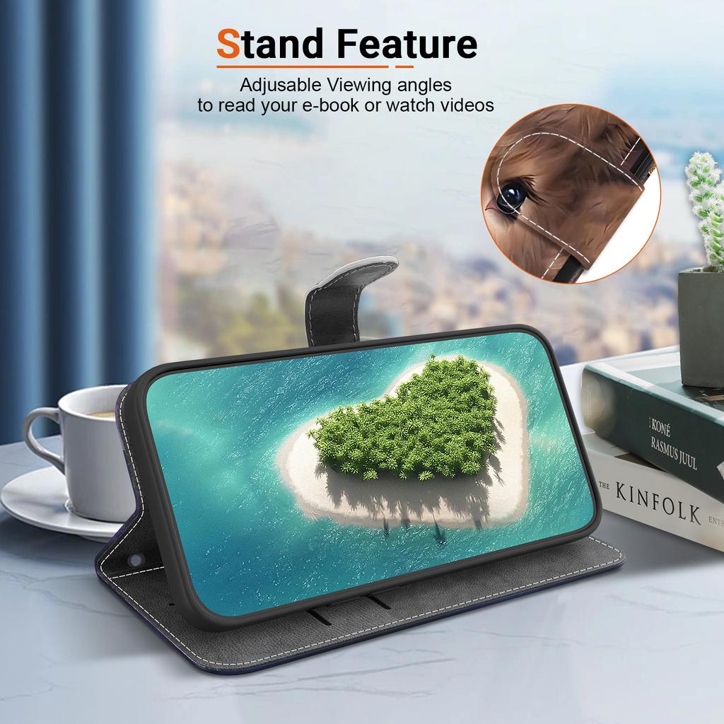 Чехол-книжка из искусственной кожи ручной работы для Samsung Galaxy A13 5G (SM-A136U/A136W/A136B)- Противоскользящий ударопрочный чехол с ремешком на запястье и дизайнами в виде сердец/роз и кошек