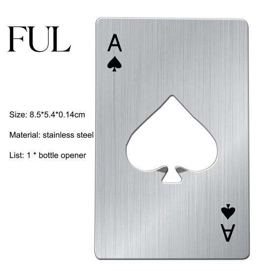 Poker Card Shape Bottle Opener High Strength Convenient Open Portable Beer for Home