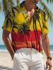 Мужская рубашка с коротким рукавом и принтом в виде растений в отпускном стиле на пуговицах для отдыха на природе, пляжная летняя футболка с отложным воротником, рубашки из спандекса на Гавайях