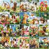 New Arrival Diamond Painting Dog Animal Cross Stitch 5D Flower Mosaic Cat Beaded Embroidery Rabbit Animal Decor For Home