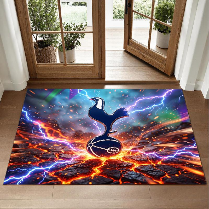 Tottenham Hotspur Design Crystal Velvet Rug Soft Decorative Mat for Bedroom Entrance