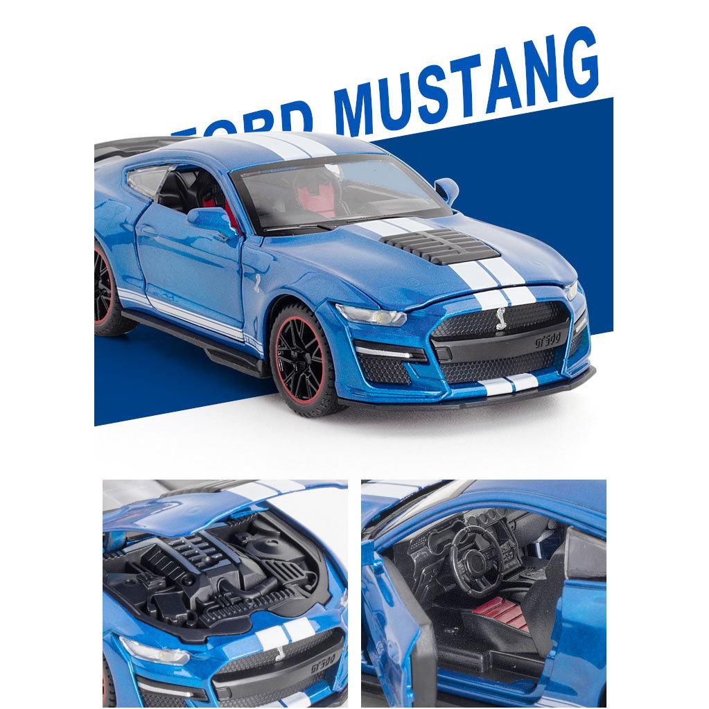 Масштаб 1/32 Mustang Shelby GT500, литая под давлением модель автомобиля, игрушечный автомобиль с откатным механизмом, звуком и светом для детей, коллекция подарков для мальчиков и девочек