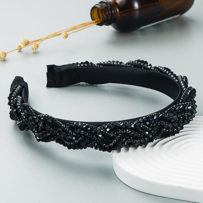 Женская повязка на голову Super Flash в стиле ретро со стразами и кристаллами, обжаренными в тесте с крестом