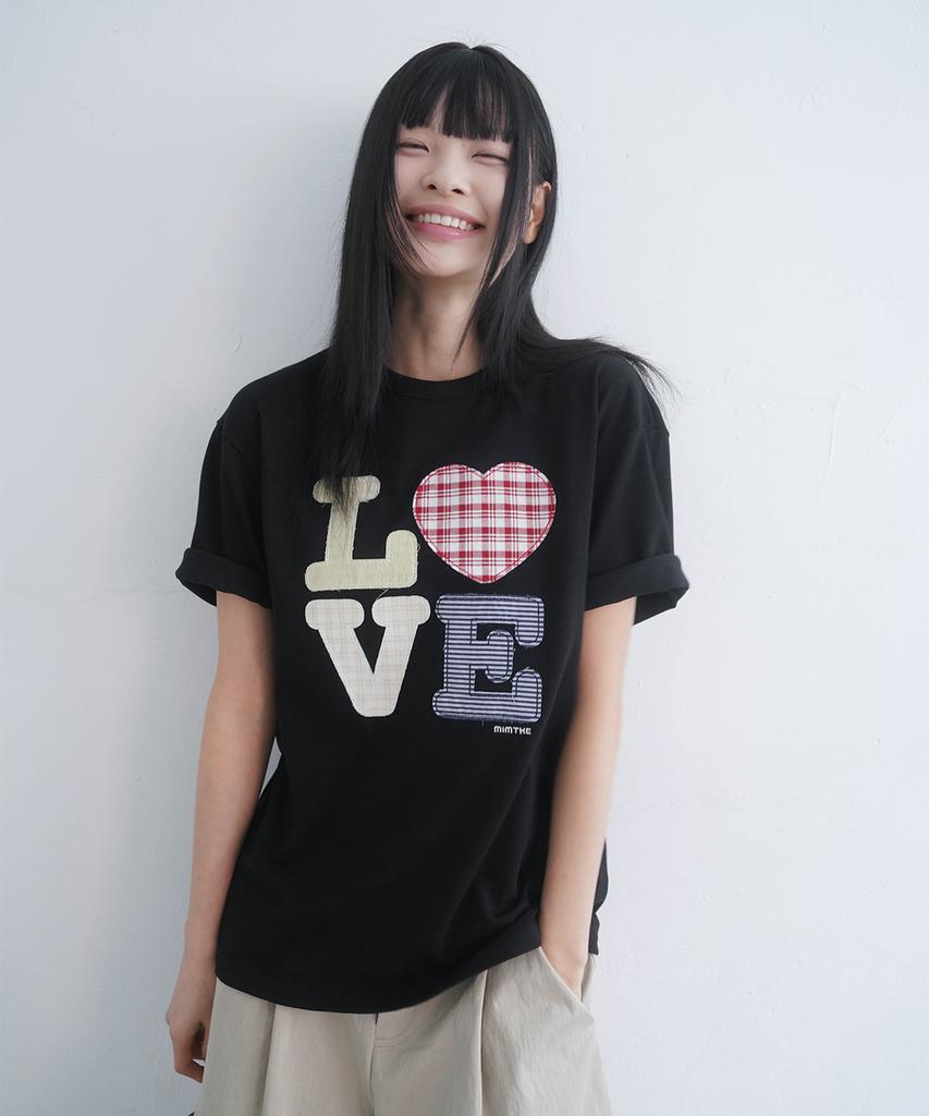 Mimdeowodeulobeu Футболка с патчами Hello World Love_Черная