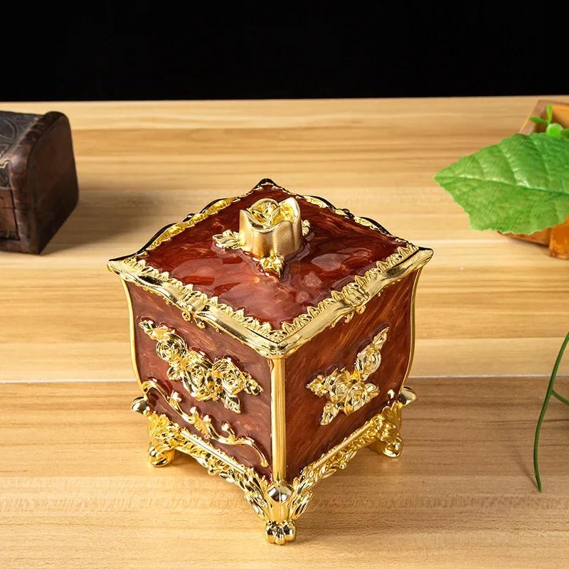 Роскошный европейский стиль пластиковая коробка для зубочисток и ватных палочек гостиная бытовая ретро ватные палочки и зубочистки герметичные коробки для хранения