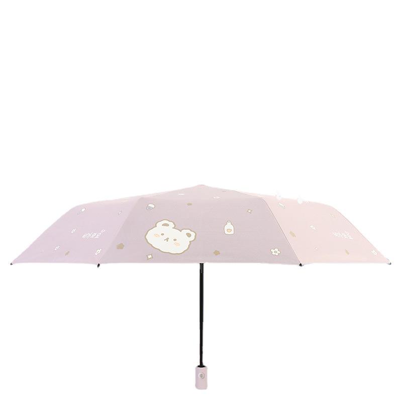 Складной черный пластиковый зонт двойного назначения с 8 спицами, автоматический, симпатичный