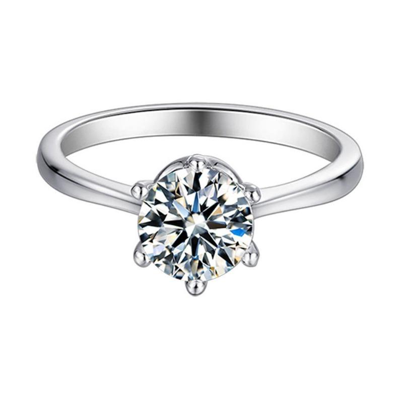 Кольцо из стерлингового серебра S925, обручальное кольцо с бриллиантом в один карат, кольцо с муассанитом цвета D