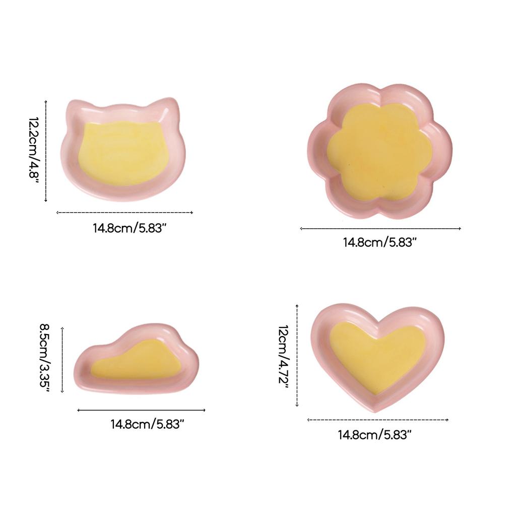 Anti-slip Base Pet Cats Cat Bowls Multiple Shape Ceramic Eating Water Plate for Feeding Puppies Indoor Food Dish