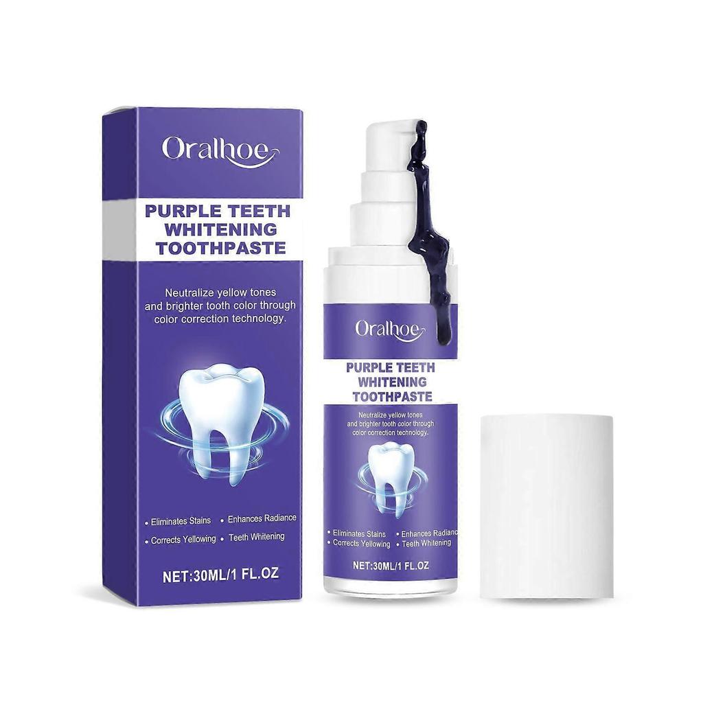 Limited time!!Oralhoe Purple Brightening Toothpaste - Brightens, Removes Stains, Improves Yellow Teeth, Gently Cleans And Cares For Oral Hygiene