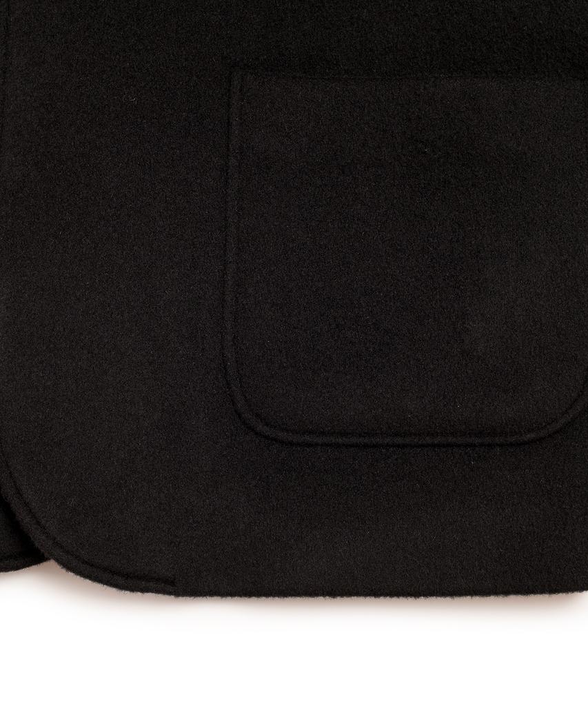 Cotton Bell Round Collar Duffle Coat - Black