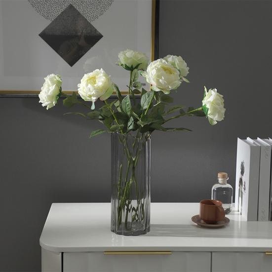 Artificial Rose Flower Fake Real Touch Rose with Stem Big Bloom Rose Branches for Wedding Bouquet Party Valentine's Day Floral