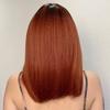 EASIHAIR Medium Length Red Ombre Synthetic Natural Wigs Middle Part for Women Daily Cosplay Use Heat Resistant Fiber Hair Wigs