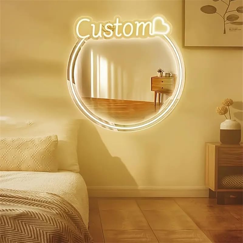 Привет, великолепная неоновая вывеска для декора стен, светодиодная неоновая подсветка с питанием от USB, зеркальная вывеска с регулируемой яркостью, подсветка для спальни, комнат для девочек