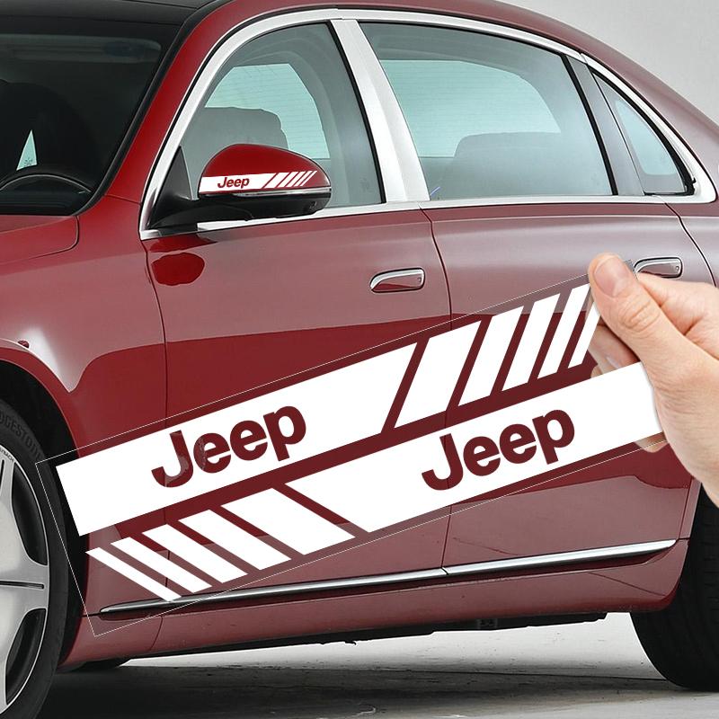 CYHHKS1 Car PVC Stripe Racing Strips Rear View Mirror Stickers Badge For Jeep Gladiator Grand Cherokee Accessory Renegade Wrangler JL JK