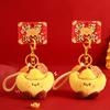 Chinese Style New Year Keyring Blessing Doll Pendant Creative Plush Ingot Keychain  Toys