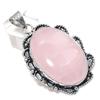 Подвеска из натурального розового кварца из стерлингового серебра 925 пробы 2,29 дюйма v4k27