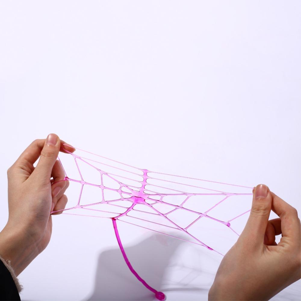 Plastic Sticky Spider Web 10Pcs Elastically Stretchable Spider Web Climbing Tricky Gag Toys Kids