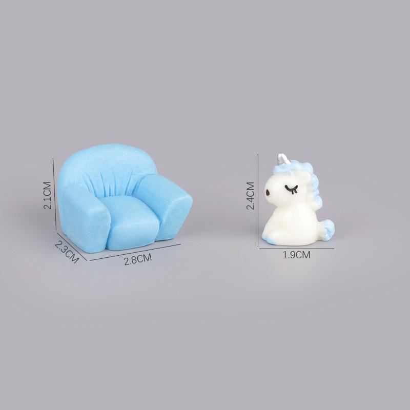 Creative Cartoon Mini Cute Small Sofa Unicorn Desktop Creative Small Ornament Seat Children Play House Toys