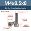 Yigu Fine Thread Knurled Socket Head Screws, 304 Stainless Steel, M3-M12