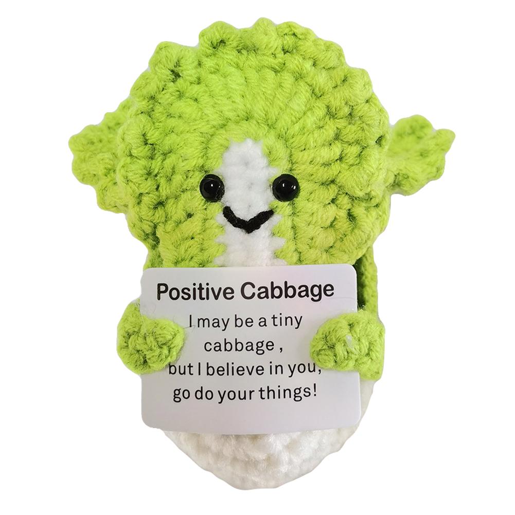 Mini Positive Potatoes with Positive Card Creative Potato Dolls Inspirational Crochet Dolls Home Room Party Decoration