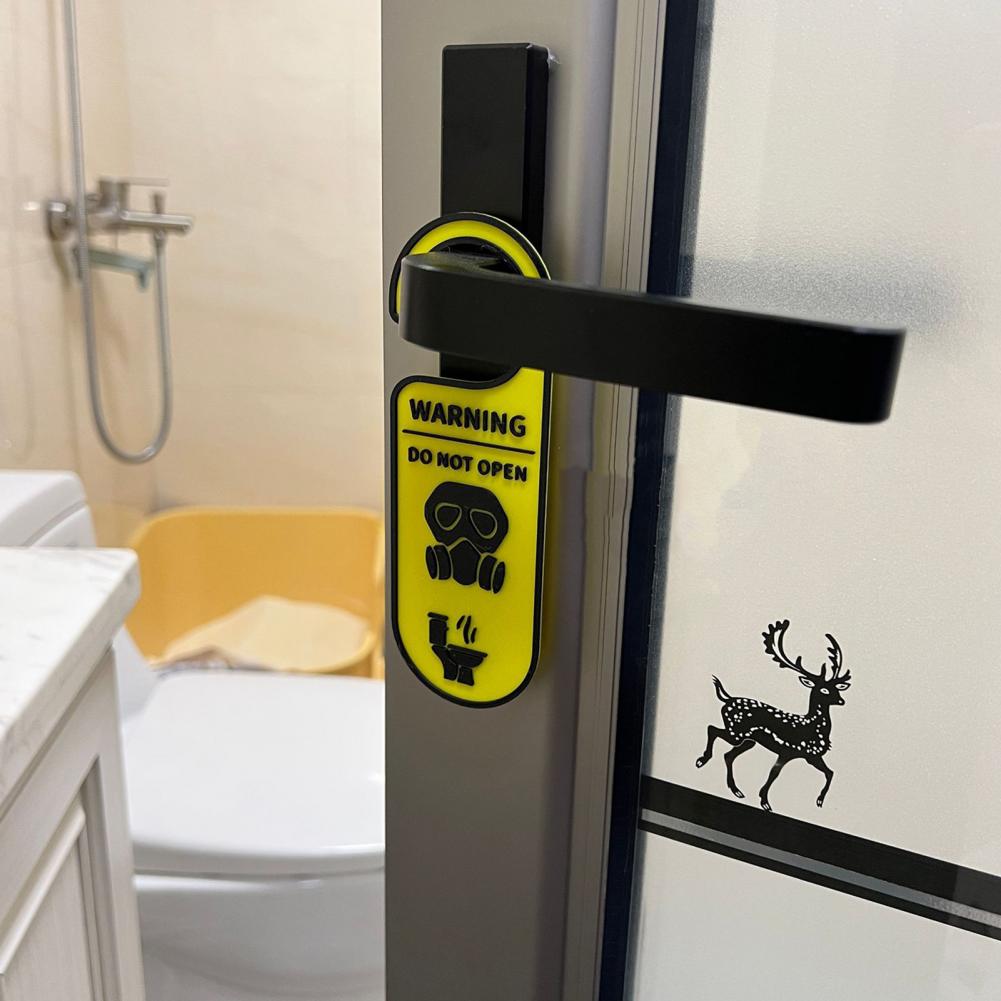 Toilet Door Knob Hanger Single-Sided Do Not Open Bathroom Door Warning Sign All Standard Doors Handle Hanging Decoration