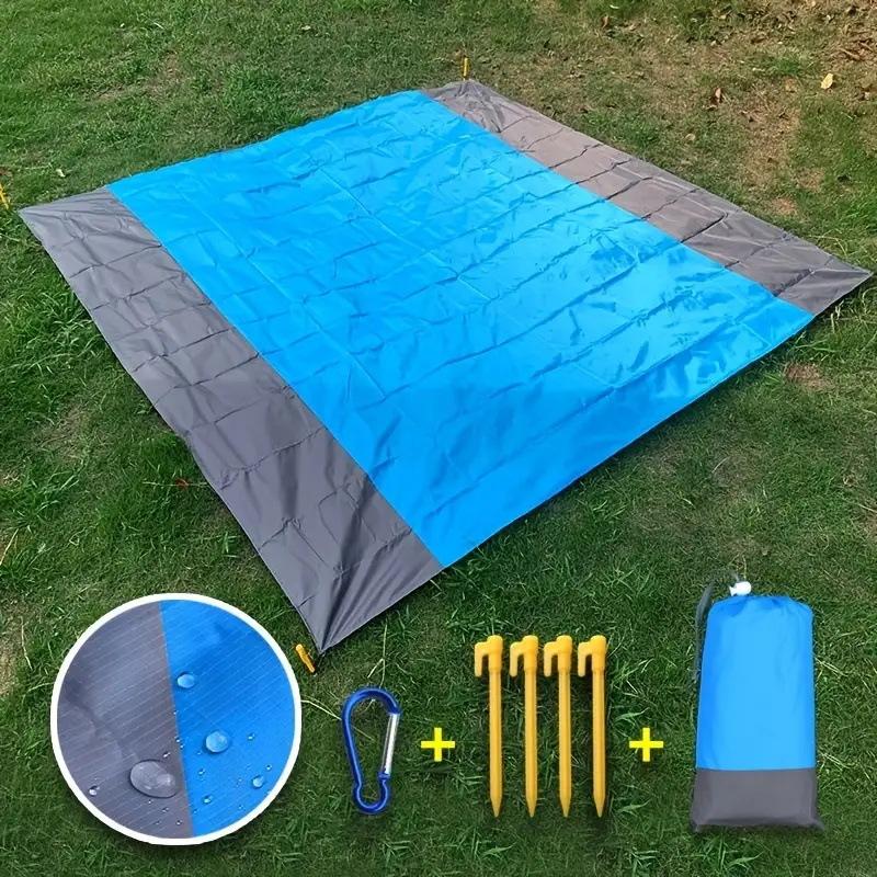 Waterproof Beach Mat Portable Picnic Mat Outdoor Camping Polyester Plaid Ground Mat Lawn Picnic Foldable Tablecloth