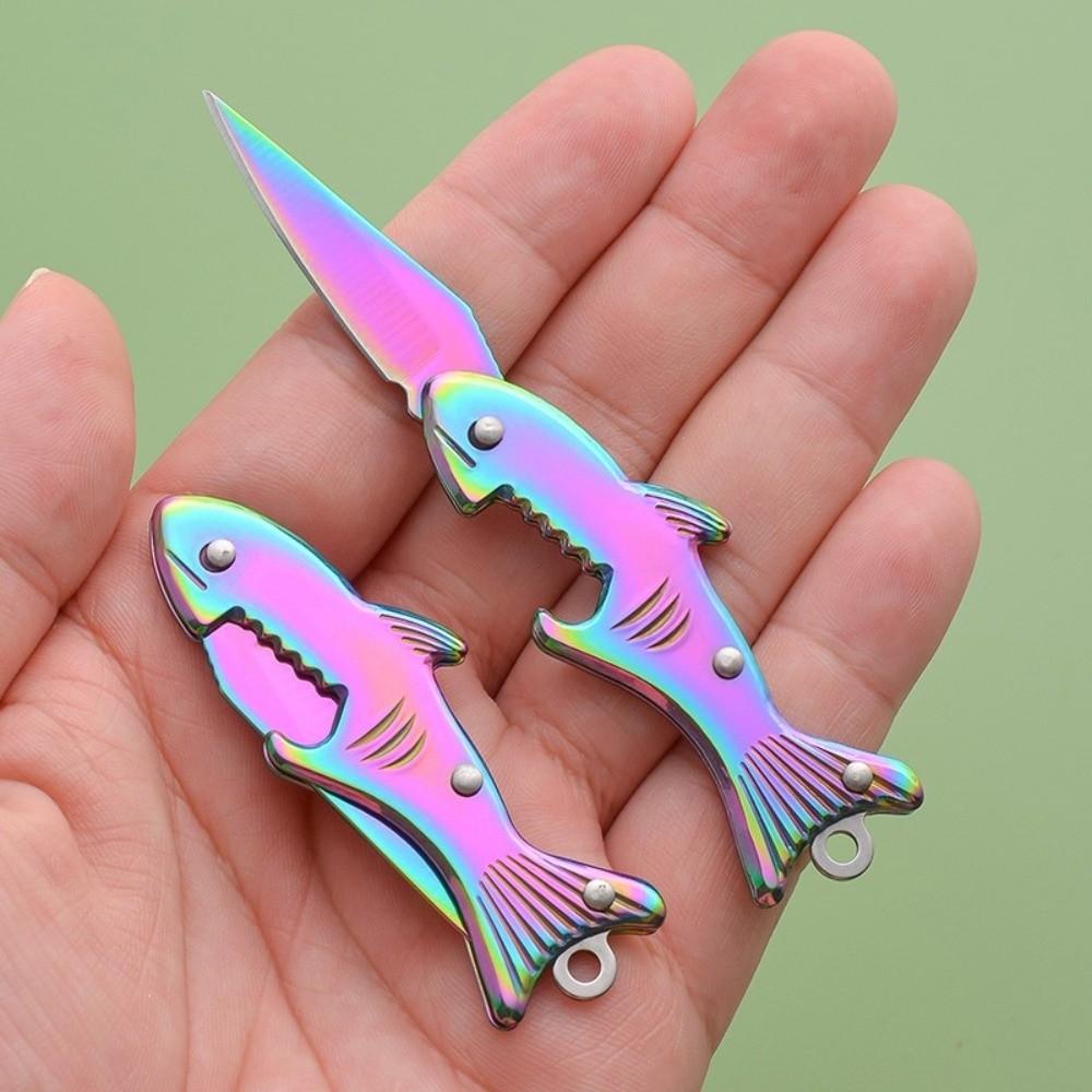 Safe Fruit Cutter Stainless Steel Pocket Cutter Portable Folding Cutter Keychain Travel