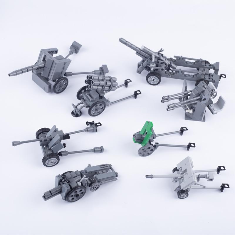 MOC Военный Армейский Советский Танк Орудие Оружие Фигурки Солдат Аксессуары Строительные Пехотные Ракетные Установки Блоки Кирпичи Игрушки Наборы
