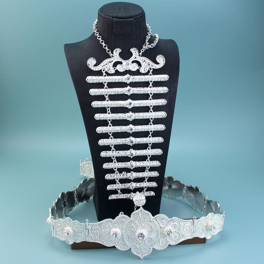 Chic Caucasus Belt Dress Waist Chain Breastplate Necklace Slavic Bridal Wedding Jewelry Sets For Women Turkish Ethnic Bijoux