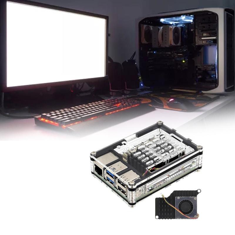 Защитный корпус с активным охлаждающим вентилятором для RPI 5 Cover Box Easy Access
