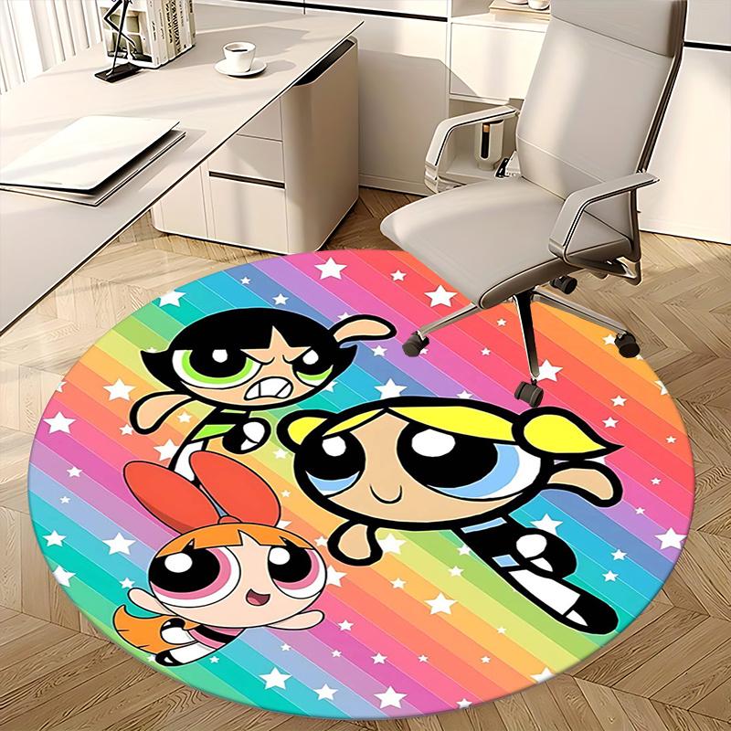 Powerpuff Girls Chair mat Round Rug Office carpet, Non slip, Suitable for Living Rooms, Bedrooms,Decor1205767a
