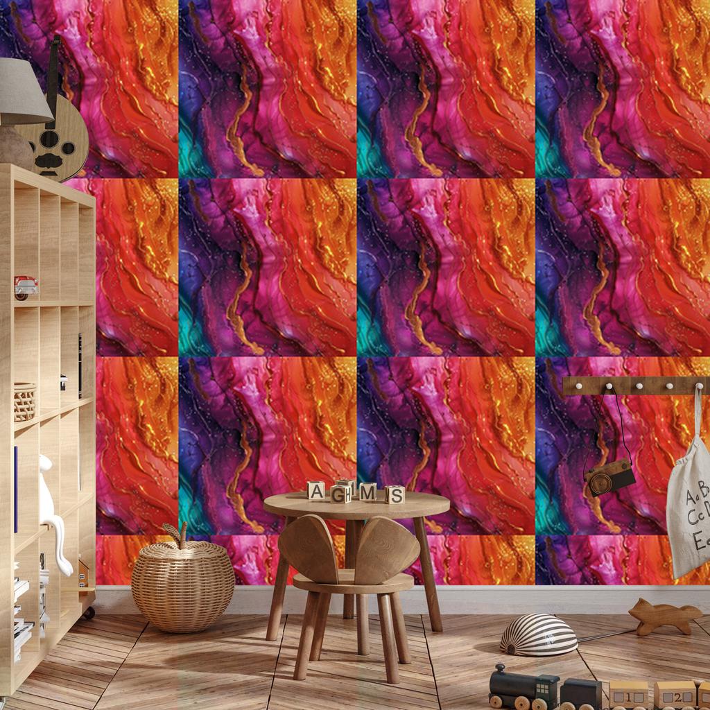 Ink Wallpaper Red, Purple and Orange 50x1000