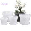 2Pcs Transparent Orchid Pots, Flower Planters, Side Holes Design, Reusable Plastic Orchid Pots with Trays