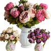 8 Heads Vintage Artificial Peony Flower Wedding Party Home Room Decoration Gift