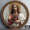 Металлическое Настенное Искусство Постер «Святейшее Сердце Иисуса» 6x6 Дюймов Декор для Дома