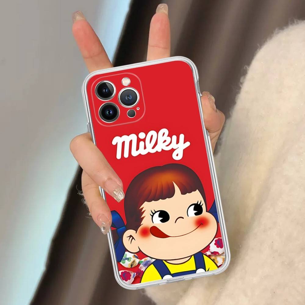 Мультяшная Милая M-milky P-pekochan Прозрачный Чехол Для Телефона Для IPhone 16 15 14 13 12 11 Pro Max Plus Мягкий Чехол