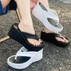 Women's Clip Toe Wedge Flip Flops Summer Chunky Platform Beach Sandals Woman Thick Sole High Heeled Eva Slippers Slides 2025