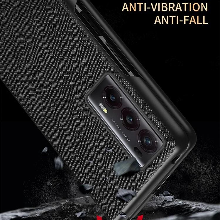 Чехол для телефона Honor Magic V2 5G из искусственной кожи, прорезиненный чехол для телефона с перекрестной текстурой, складной чехол