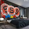 Sparta Prague Wall tapestry, aesthetic printed fabric blanket, suitable for bedroom, living room, and home decor.