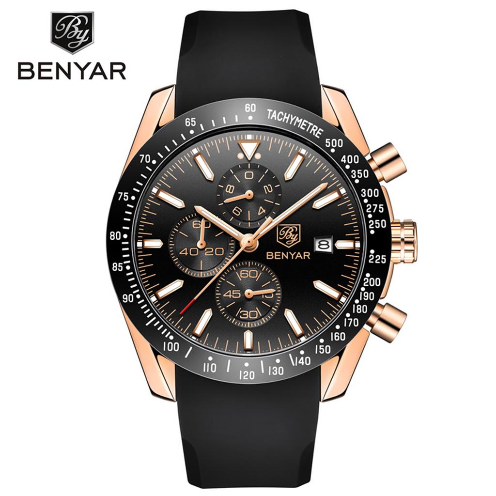 BENYAR 5140 Casual Sports Men Watch Luxury Waterproof Men Quartz Watches Chronograph Men Clock Relogio