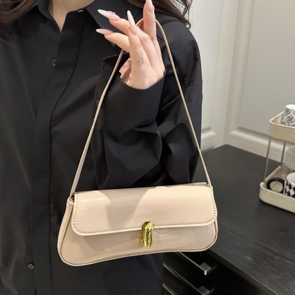 Flap Decor Vintage Underarm Bag Solid Color Tote Bag Suitable Handbag Party