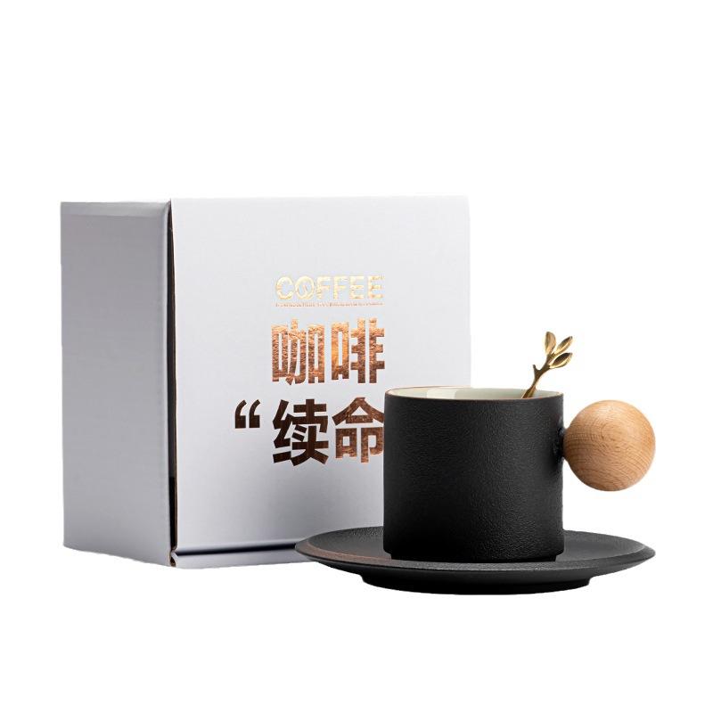 Керамическая кофейная чашка и блюдце, кружка, черная керамика, градиентные керамические чашки, простые скандинавские высококачественные чашки