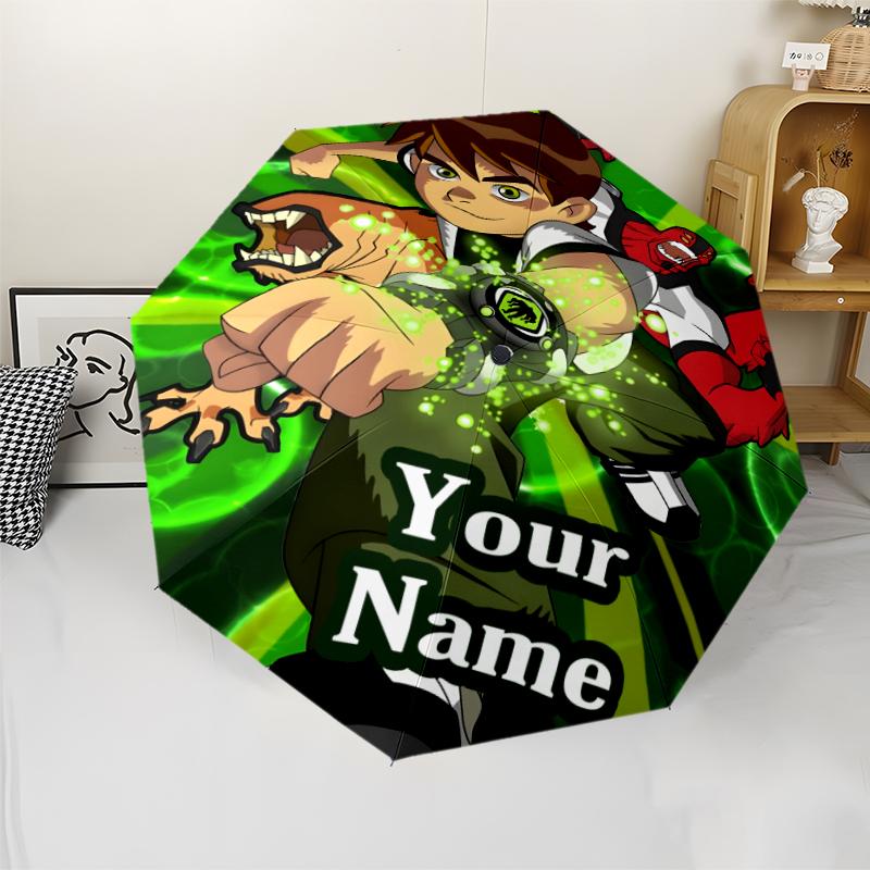 Personalized Name B-Ben10 Print Umbrella - Automatic Open/Close, Eight-Rib Durable Frame, Automatic Folding Umbrella