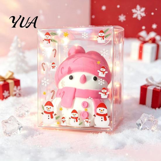 Holiday Stress Relief Toy Christmas Snowman Toy, Soft Xmas Tree Squeeze Cat Paw Fidget Sensory Party Favors Portable